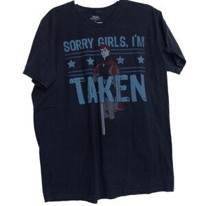 Disneyland Mens "Sorry Girls Im Taken" Size XL Graphic T-Shirt Navy Blue